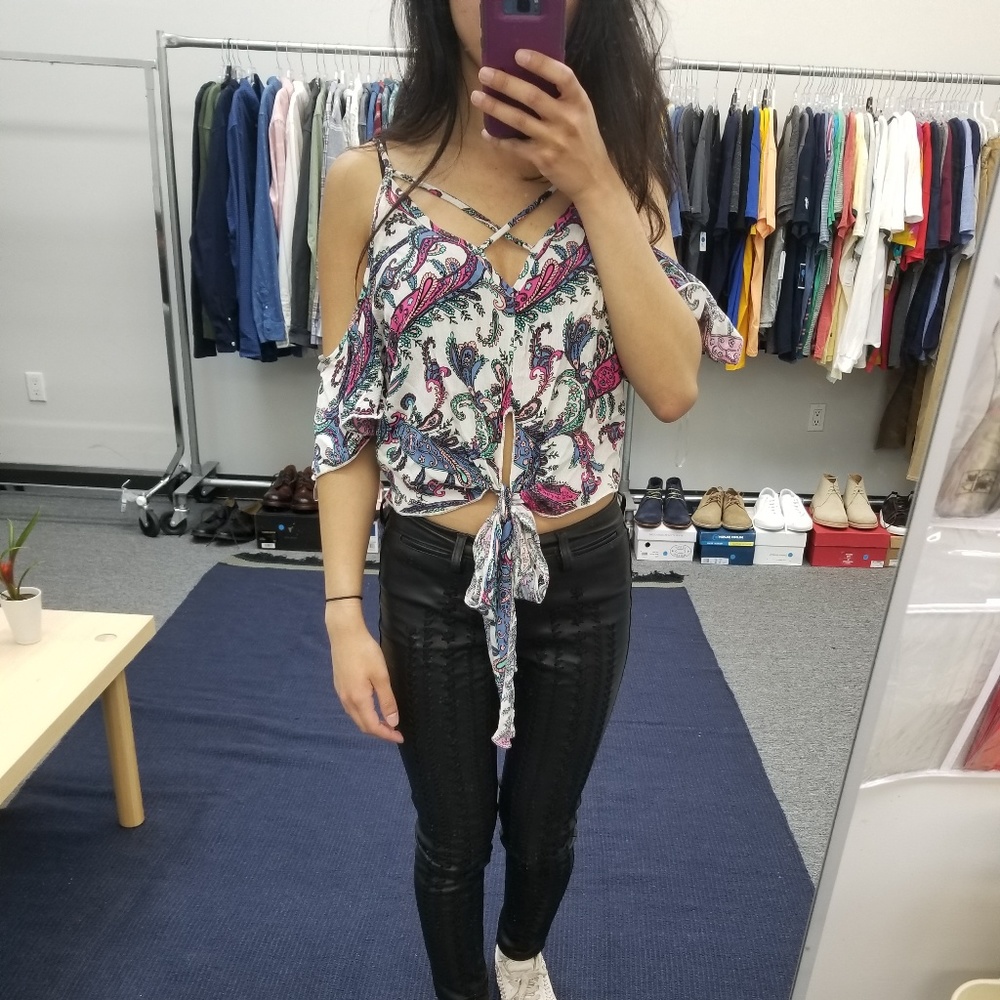 Mystic Boutique paisley off the shoulder top